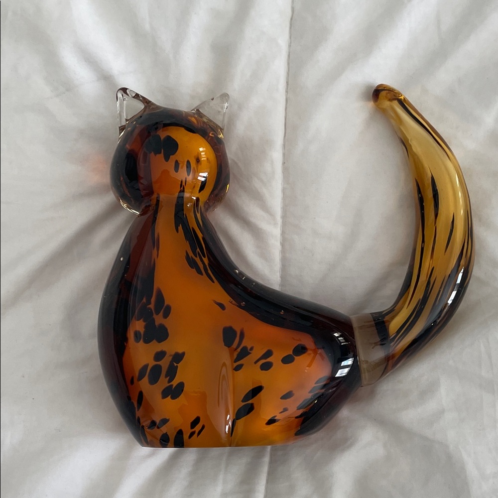 Home Essentials Glass Cat Figurine - Amber and Black - Picture 3 of 5